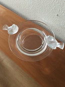Lalique Glasskål med to Fugle. 1960'erne.