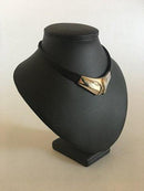 Lapponia Finland Læderhalskæde med Sterling Sølv Smykkemontering Poul Havgaard