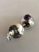 N.E. From Sterling Silver Ear Clippers with Ametyst