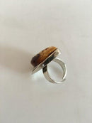 N.E. von Sterling Silber Ring mit Bernstein