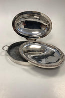 Oval Sølvplet servingsskål med kølebakke