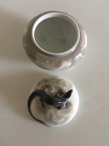 Royal Copenhagen Art Nouveau Skål med Firben og svampe No 320/2463