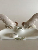 Royal Copenhagen Art Nouveau Inkwell with two chickens No 524