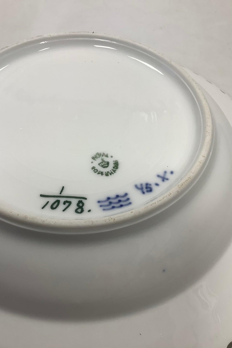 Royal Copenhagen Musselmalet Helblonde Dyb Tallerken med guld No 1078
