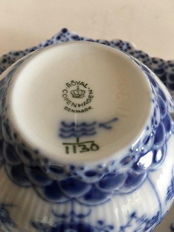 Royal Copenhagen Musselmalet Helblonde Tekop med underkop No 1130