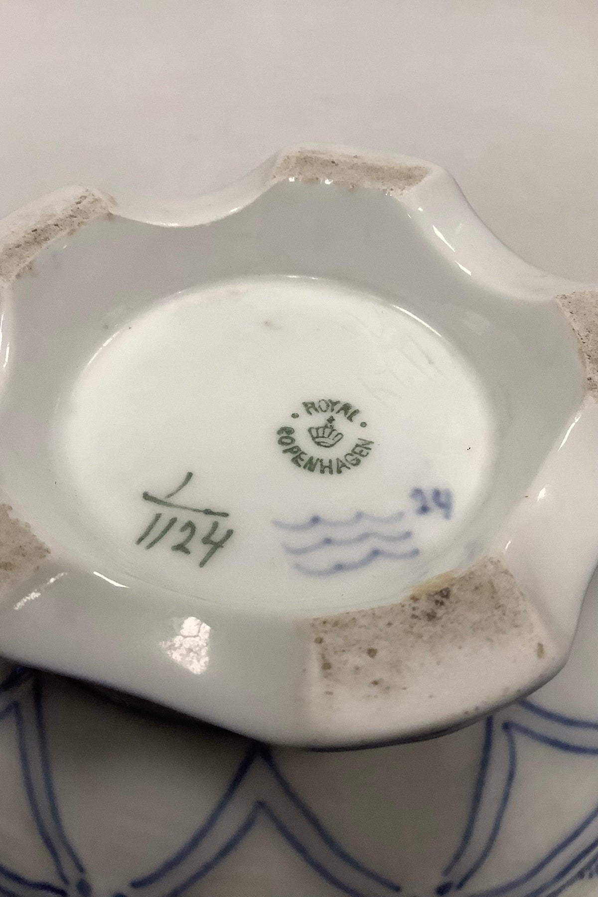 ロイヤル コペンハーゲン ブルーフルーテッド フルレース 花瓶 No.1124