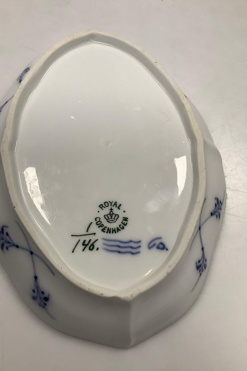 Royal Copenhagen Musselmalet Riflet Lille Assiet med guld No 146