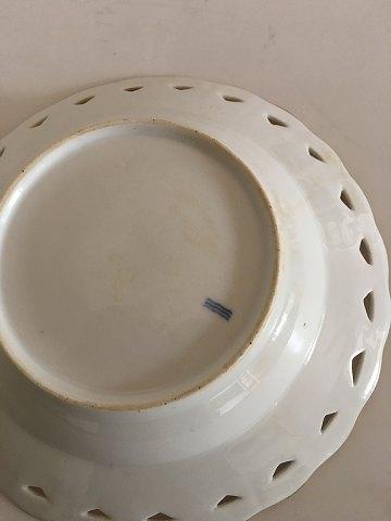 Royal Copenhagen Fuld Saksisk Blomst Dyb Tallerken med Gennembrudt Blondekant fra 1860-1890