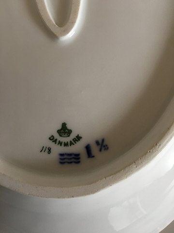 Royal Copenhagen Stel No 118 Ovalt Serveringsfad Påfugl med Guldkant