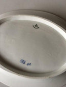 Royal Copenhagen No 93 White Half Laced w. Flowers and Gold Oval Dish 25.5 cm