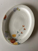 Royal Copenhagen No 93 Hvid Halvblonde m. Blomster og Guldkant Large Oval Serving Tray 47 cm