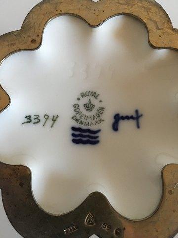 Royal Copenhagen Stort Margrethe Bæger med Sølvmontering af Anton Michelsen