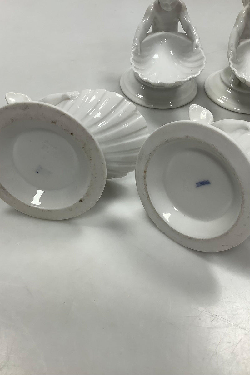 Sæt på 4 Royal Copenhagen Putti Skåle / Saltkar fra 1850-1880