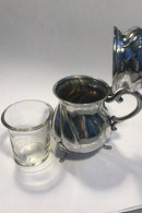 Silver Mustard Pot with lid and glass lining