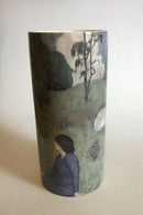 Unika Bing & Grøndahl Art Nouveau cylindrisk Vase. Mærket XXVIII (28) og EH.
