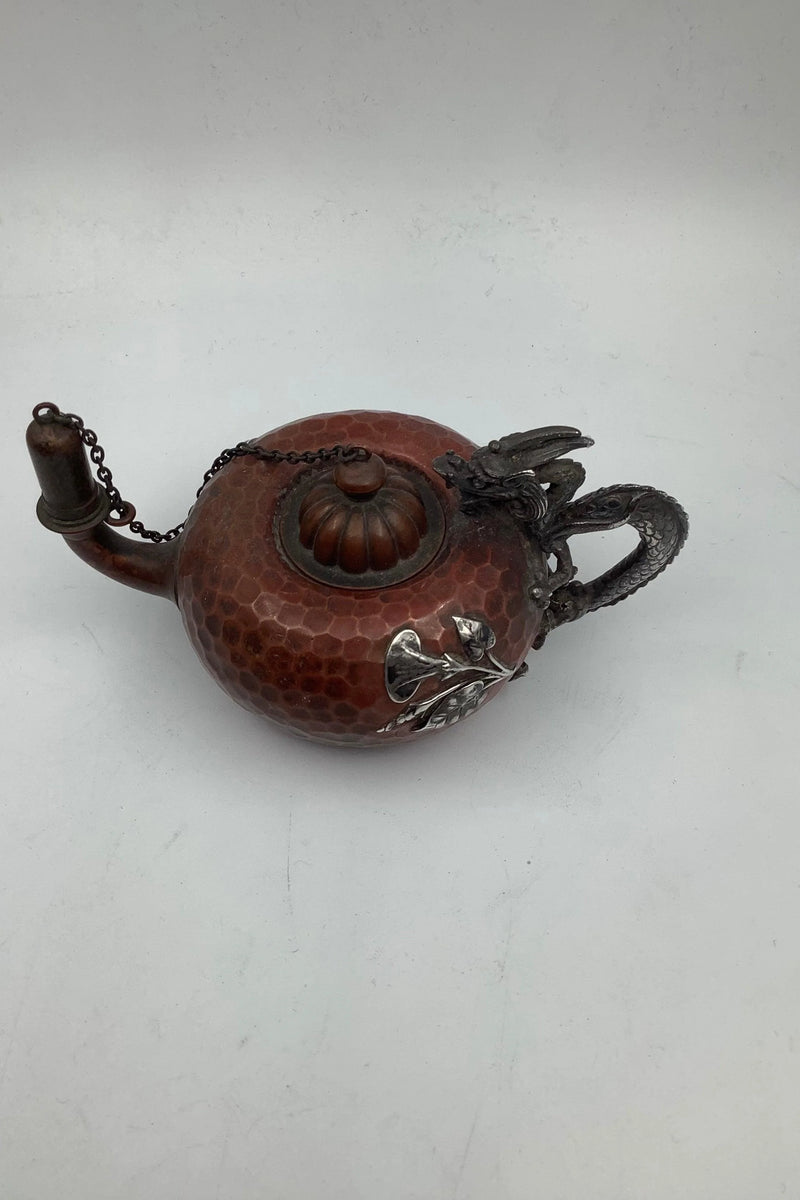 Gorham Mixet Metal Sølv / Kobber Olie Lampe Art Nouveau