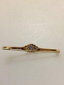 Georg Jensen 18K Gold Brooch with Synthetic Sapphire No 281