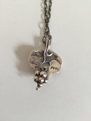 Georg Jensen Sterling Sølv Årssmykke Vedhæng med rød sten fra 1996