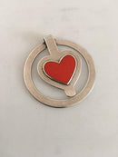 ジョージ ジェンセン マネークリップ No 390 レッドハート型エナメルインレイ付