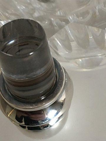 Georg Jensen Baccarat Flaske med Sterling Sølv Pyramide Flakonlåg No 206