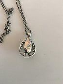 ジョージ ジェンセン スターリング シルバー 1990 アニバーサリー ペンダント グリーン アゲート チェーン付