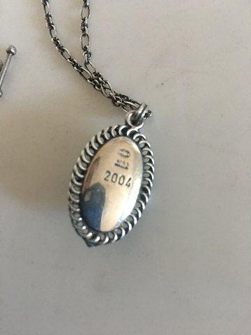 Georg Jensen Sterling Sølv 2004 Års Halskæde med Sort Onyx