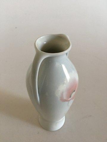 Heubach Art Nouveau To hanket Vase med Valmue Motiv