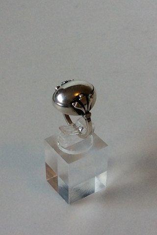 Georg Jensen Sterling Sølv Ring med sølv sten No 51