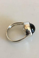 Georg Jensen Sterlingsilber-Kugelring Nr. 473 mit schwarzem Achat.