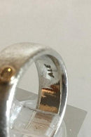 パンドラ リング スターリング シルバー925とゴールデンストーン（ゴールドプレート）のセット