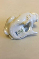 Bing & Grøndahl Blanc de Chine Figur af barn der kigger ned på fisk No 4034