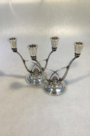 Georg Jensen Sterling Silver 2-brach Candlestick. Acorn No 619(2)