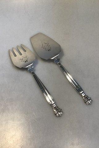 Georg Jensen Sterling Sølv Konge Fiskeserveringssæt No 231A+B