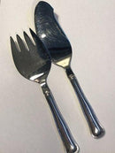 Dobbeltriflet Sølv/Stål Fiske Serveringssæt Cohr