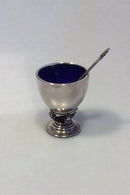 Georg Jensen キングスターリングシルバーマスタードボウル（エナメル＆スプーン） No 741