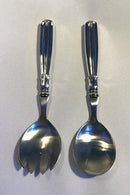 Lotus Silver/Steel Salad Serving Set W. & S. Sørensen