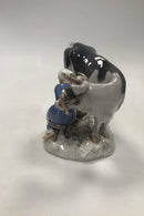 Bing and Grondahl Figurine Milkmaid, cow and cat No 2017