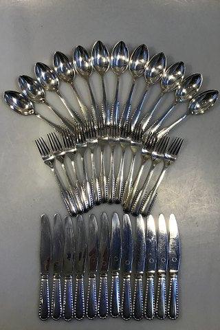 Georg Jensen Sølv/Sterling Sølv Perle  Vintage Frokost bestiksæt 12 pers (36 dele)