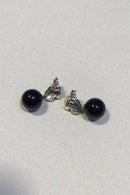 Georg Jensen Sterling Silber/Onyx Mondschein-Trauben Ohrstecker
