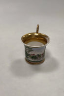 Antik Royal Copenhagen Kop med motiv af hus og sø