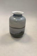 Bing og Grøndahl Art Nouveau vase med sø og båd Hjejlen og Himmelbjerget  No 8830 - 463