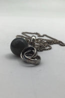 Georg Jensen Sterling Sølv Vedhæng No 473 B &nbsp;Sphere Oliven Agat