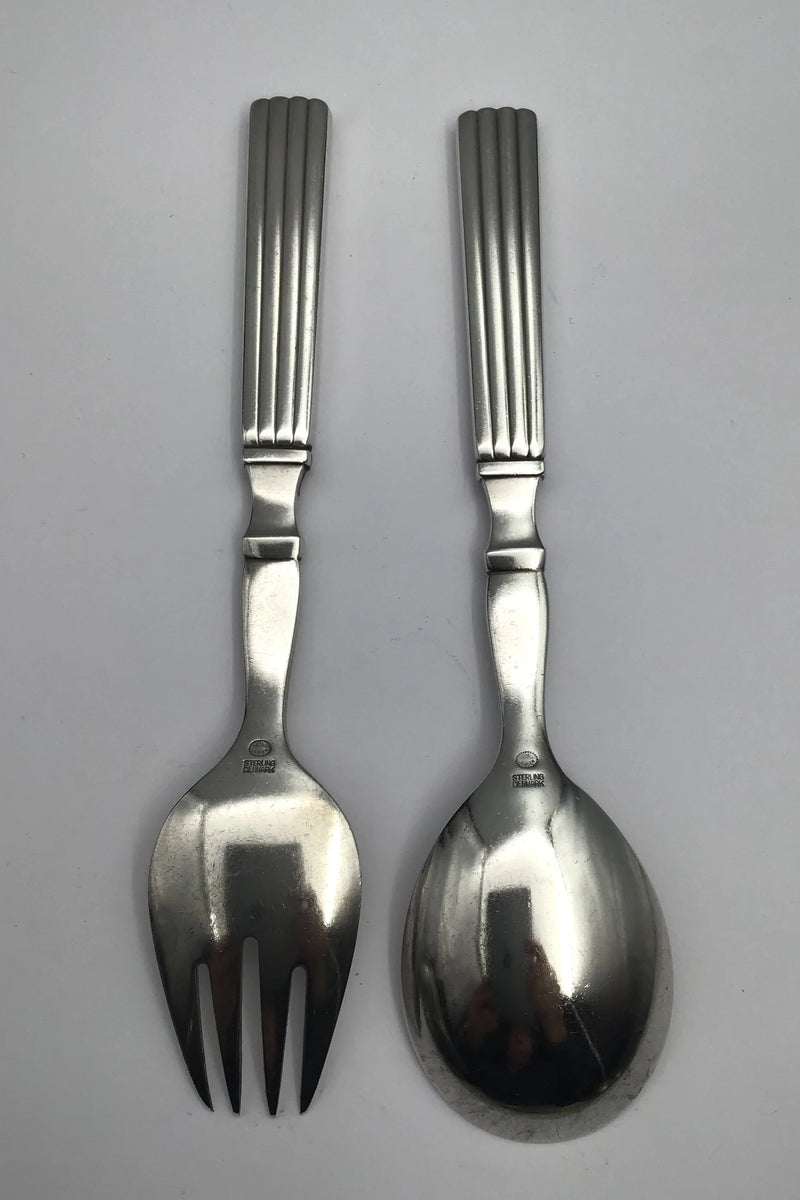 Georg Jensen Sterling Sølv Bernadotte Salatsæt No. 131