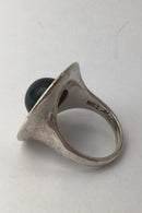 Hans Hansen Sterling Sølv / Guld Moderne Ring No. 51 (Cyan Aquamarin)