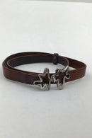 Georg Jensen Sterling Sølv og Læder Choker Halsbånd No 428B Henning Koppel