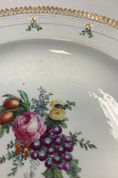 Tidlig Royal Copenhagen Flora Danica Perlestels fad med Blomster fra 1780-1790