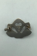 Mogens Ballin Sølv Broche med blå sten