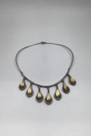 Hans Hansen Sterling Sølv Halskæde No 285 (Forgyldte dråber)