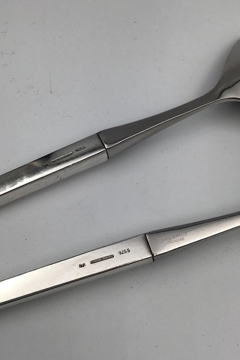 Hans Hansen Linje Sterling Sølv/Stål Salat Sæt