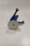 Royal Copenhagen Good Luck Frogs Figurine - Blue Frog No. 557